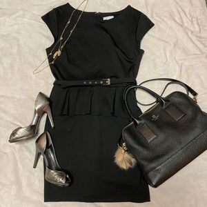 New York & Company Black Peplum Dress